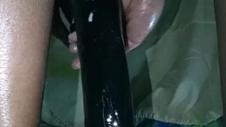Fucking My New Big Black 12 Inch Dildo !!!!!