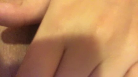 Horny babe fingers tight creamy pussy