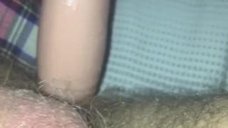 Hairy Bottom Boy Teases with 8 Inch Dildo