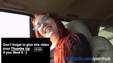 Redhead amateur with Glasses Fucked and Cum Facial