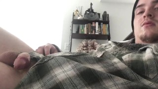 Accidental Self Facial During JOI "give me your cums"