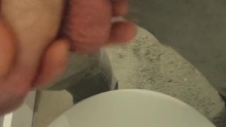 Jerking off my little hard dick in mate's bathroom