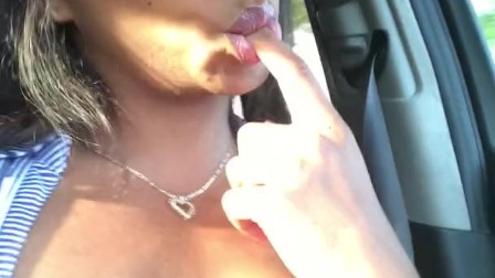 Flashing my boobs while driving.