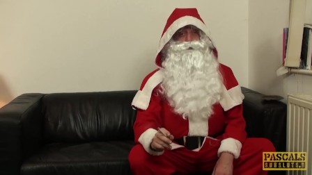 UK subslut hammered and fed with jizz by maledom Santa