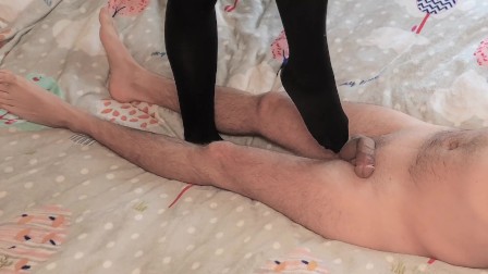 Ginger SockJob FootJob Cumshot | Nylon Feet Stockings Rubbing Cock by Soles
