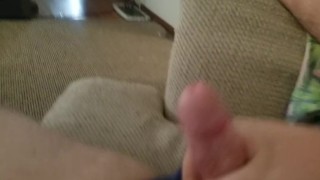 Tiny cock fat guy playing by himself
