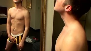 Young gym fan smokes his hot cig and strokes his hard dick