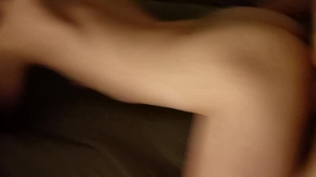 Making Mallory cum all over my huge cock with her perfect little pussy
