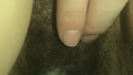 PERFECT LITTLE HAIRY PUSSY PISSING & RUBBING CLIT