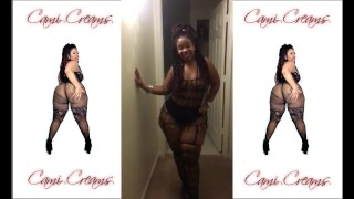 BBW Ebony Fat Ass Clapping Twerking Bend Over Black Fishnet - Cami Creams