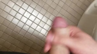 Super Hot Stud Shoots MASSIVE LOAD in Public Restroom