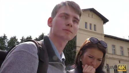 HUNT4K. guy fucking a hot chick in front of her bf