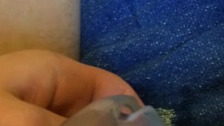 Wetting my undies on my chair in chastity cage
