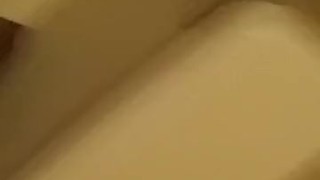 Skinny stud throating huge dildo in shower no gag