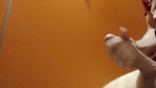 Medium cumshot ruined at toilet