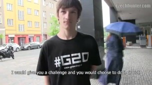 CZECH HUNTER 356  -  Innocent Twinks Get Paid To Have A  Threesome For The First Time