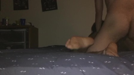 hardcore pounding my wife made me cum twice in her pussy creampie..
