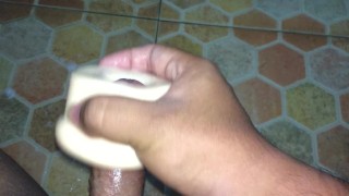 Solo toy masturbation cum