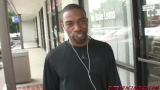 Amazon babe Kayla Quinn deepthroats big black dick then is fucked