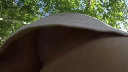 Public upskirt with no panties at nature my pussy like it saunter