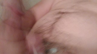 Playing with ass and cock