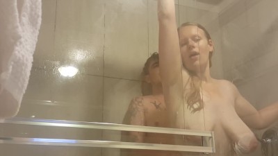 HUGE BOUNCY TITS SOPHIE FUCKED AGAINST THE SHOWER WINDOW BY DEX