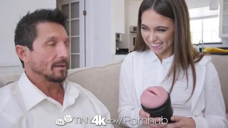 TINY4k Step daughter Riley Reid uses fathers day gift on step dad