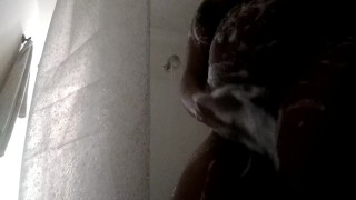 Rubbing my fat pussy and twerking my big soapy ass