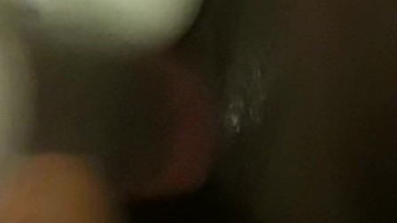 Ebony wife fucked hard with dildo while squirting & begging husband to stop