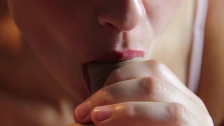 Romantic blowjob and foreskin play - licking frenulum