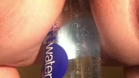 water bottle deep in my ass with squirting