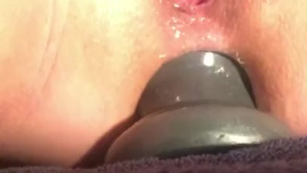 huge butt plug deep in my ass with squirting