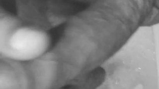 Edging cock till intensive cum float. Including slow motion version