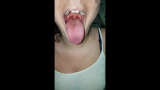 Girl Open Wide Mouth and Burping