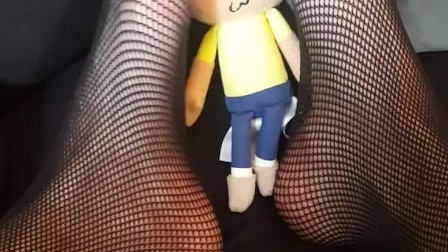 Giantess Finds and Crushes and Tramples Little Man (Morty Plush)