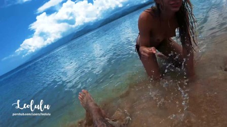 Sex on the Beach! Wild Fucking on an Island - amateur Couple LeoLulu