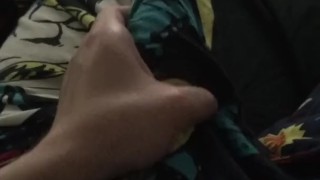 Grabbing my cock in pajamas