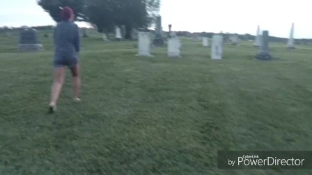 Freaky couple fucks in graveyard