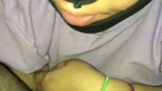 Sucking Zaddy cock masked on