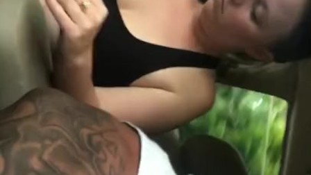 *CEMETERY BLOW JOB* Wife chokes on BBC while deepthroating cum load!