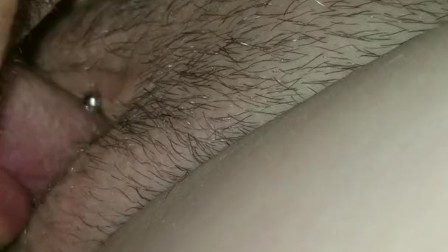 Licking pierced clit with friends watching!