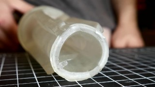 Jerking with a Clear Fleshlight Sleeve - Cumshot Got Cut Off at the End :(
