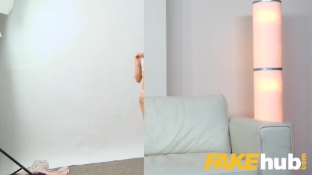 Fake Agent Hot office fuck for slender sexy naughty British model