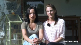 Mia and Sara Enjoy Outdoors Lesbian Sex - Ersties
