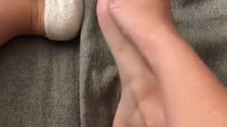 sexy sock strip tease and foot play
