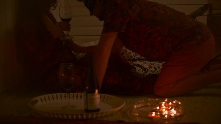 Romantic Candle Date with Curly Redhead MILF - Mutual Handjob Double Orgasm