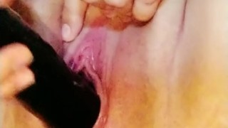 Tight pussy, cums on black cock