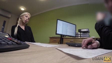 LOAN4K. Talented realtor Karol has to fuck manager for a credit