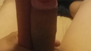 Comparing my cock to a huge hot dog