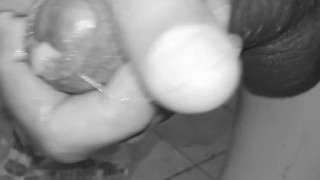 Huge closeup cumshot very long dripping cockhead